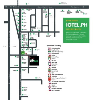 iOtel Map with Angeles City Bars & Restaurants - mini